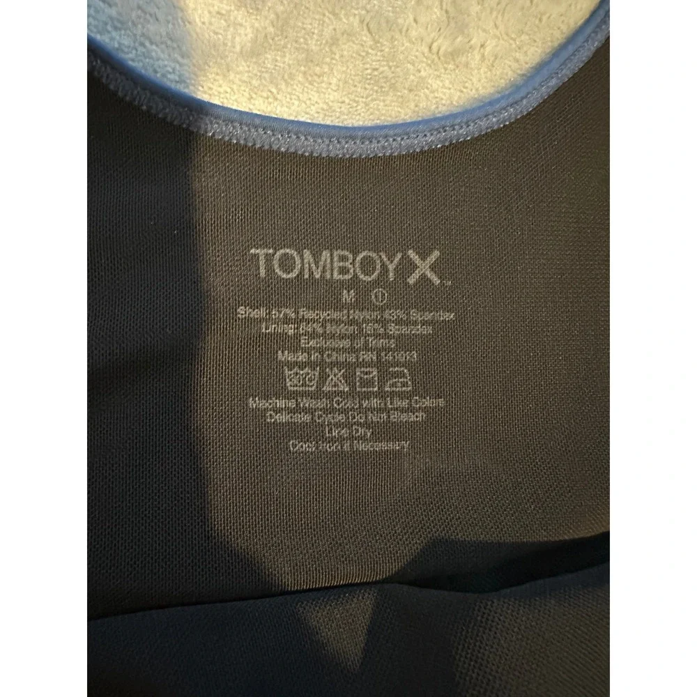 TomboyX Compression Top Womens Medium Blue Adjustable Strap Activewear 7166